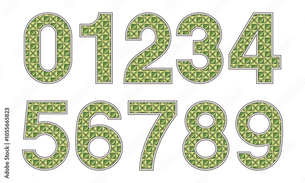 set of creative number for environment and sustainable number design vector. set of creative number for environment and sustainable number design vector.