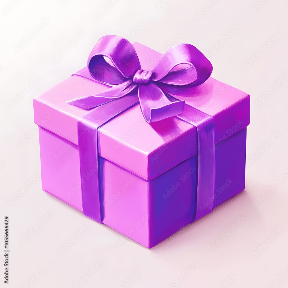 Cartoon gift box tied with a ribbon in a vibrant color on a white background. Cartoon gift box tied with a ribbon in a vibrant color on a white background.