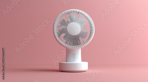 Realistic mockup of a mini portable fan with soft-touch finish, ultra-HD, clear background.