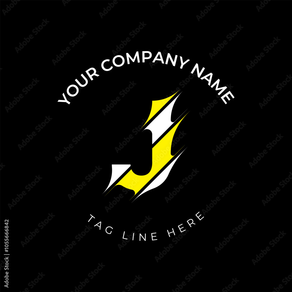 Modern cut style J letter vector logo design
Modern cut style J letter vector logo design