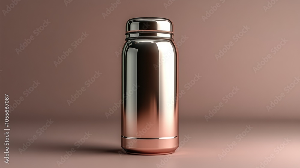Realistic mockup of a plain coffee thermos, stainless steel, clear background, intricate lighting. Realistic mockup of a plain coffee thermos, stainless steel, clear background, intricate lighting.