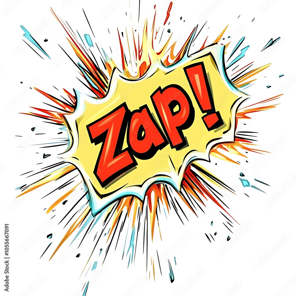 Fototapeta premium Cartoon comic speech bubble saying 