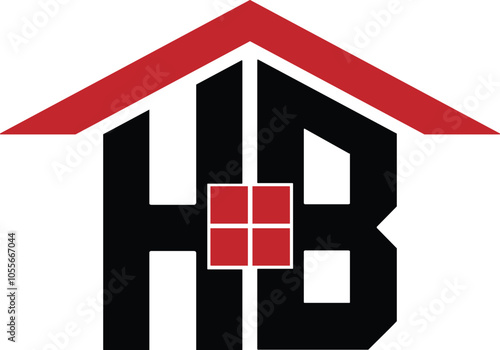 HB BH House logo design. Luxury HB BH Real Estate logo design. BH HB logo design royalty