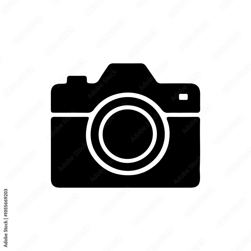 Simple Black Camera Icon. Simple Black Camera Icon.
