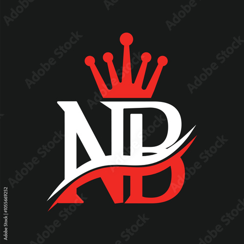 Luxury Crown NB logo design. Queen Crown BN logo vectors golden color. Crown BN icon vectors. Wing NB logo design. Winner logo vectors. Cap vectors. Crown Prizes logo vectors. Wing Prizes icon design. photo