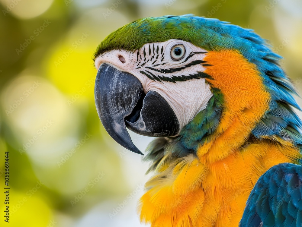 Parrot Head Portrait with Bokeh Background Parrot Head Portrait with Bokeh Background