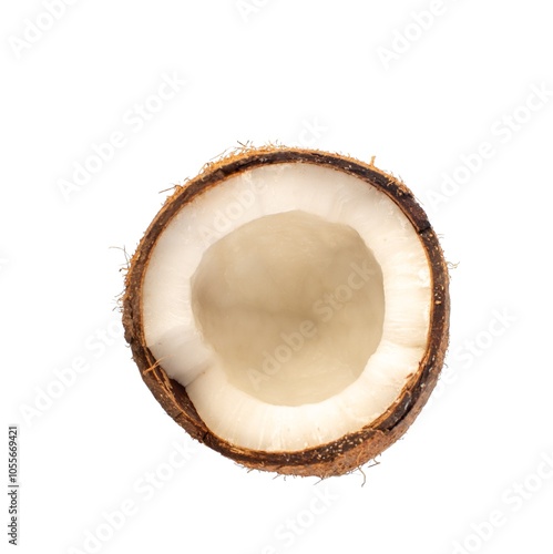 coconuts sliced milky fresh with white background