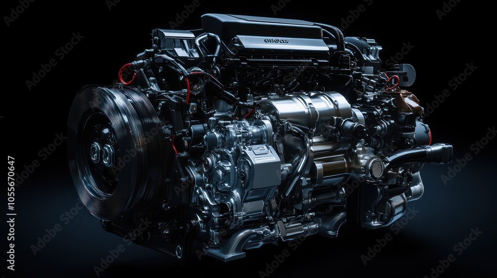 Detailed View of a Modern Internal Combustion Engine Detailed View of a Modern Internal Combustion Engine