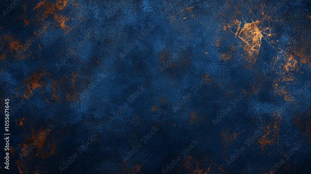 Worn Blue Texture with Golden Streaks and Rusty Effects Worn Blue Texture with Golden Streaks and Rusty Effects