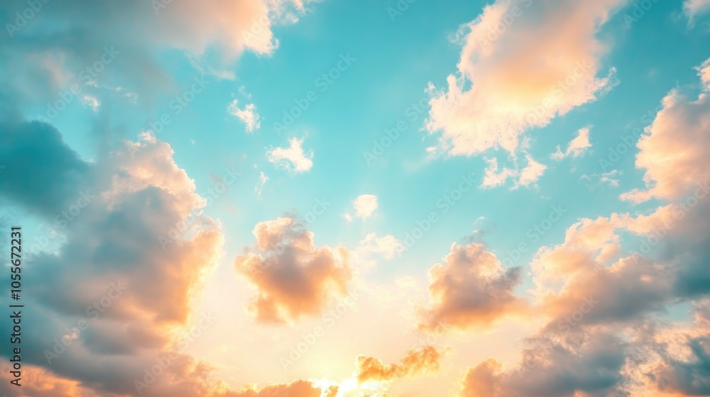 Stunning sky view featuring clouds during sunrise with a blend of colors Partly cloudy backdrop showcasing vibrant natural textures Stunning sky view featuring clouds during sunrise with a blend of colors Partly cloudy backdrop showcasing vibrant natural textures