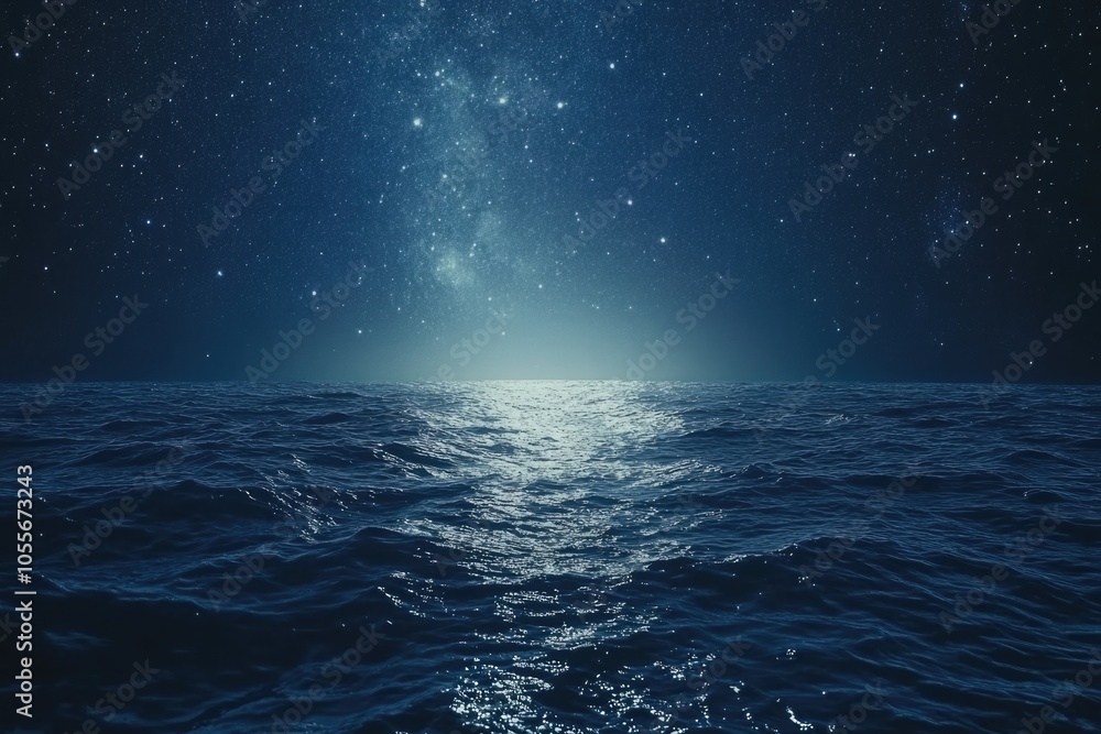 Ocean at Night with Stars Ocean at Night with Stars