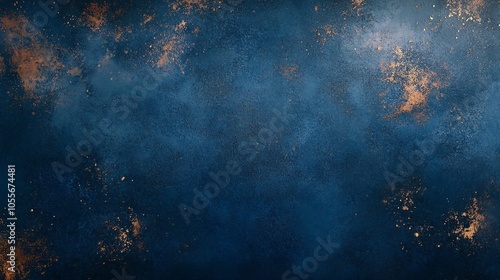 Rich Blue Background with Rust and Gold Flecks