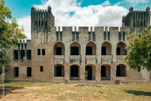 View of Old German Boma - A historical German colonial building in Old Stone Town in Bagamoyo, Tanzania  photo