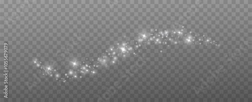 White light lights Dust.Christmas glowing light spark overlay.Light effect with glitter particles. Glowing bokeh lights background.