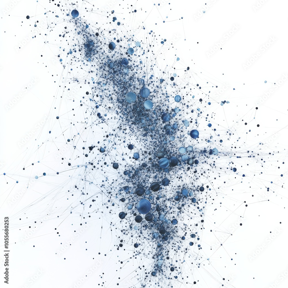 showing a network of interconnected dots in shades of blue showing a network of interconnected dots in shades of blue