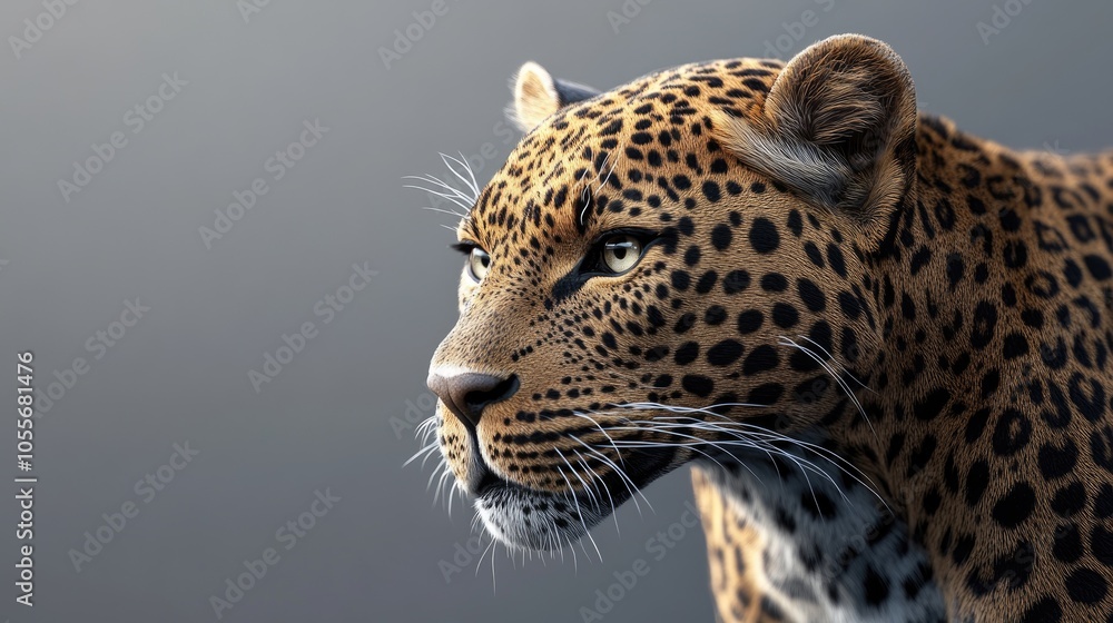 Fototapeta premium Close up of a leopard against a plain background
