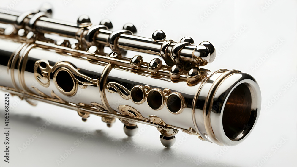 Fototapeta premium musical flute isolated on white