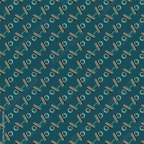 Abstract line shape geometric motif basic pattern continuous background. Oriental style tile modern lux fabric design textile swatch. 