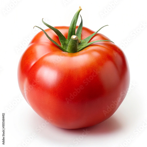 Wallpaper Mural Single big red tomato on white background, showing bright, natural texture Torontodigital.ca