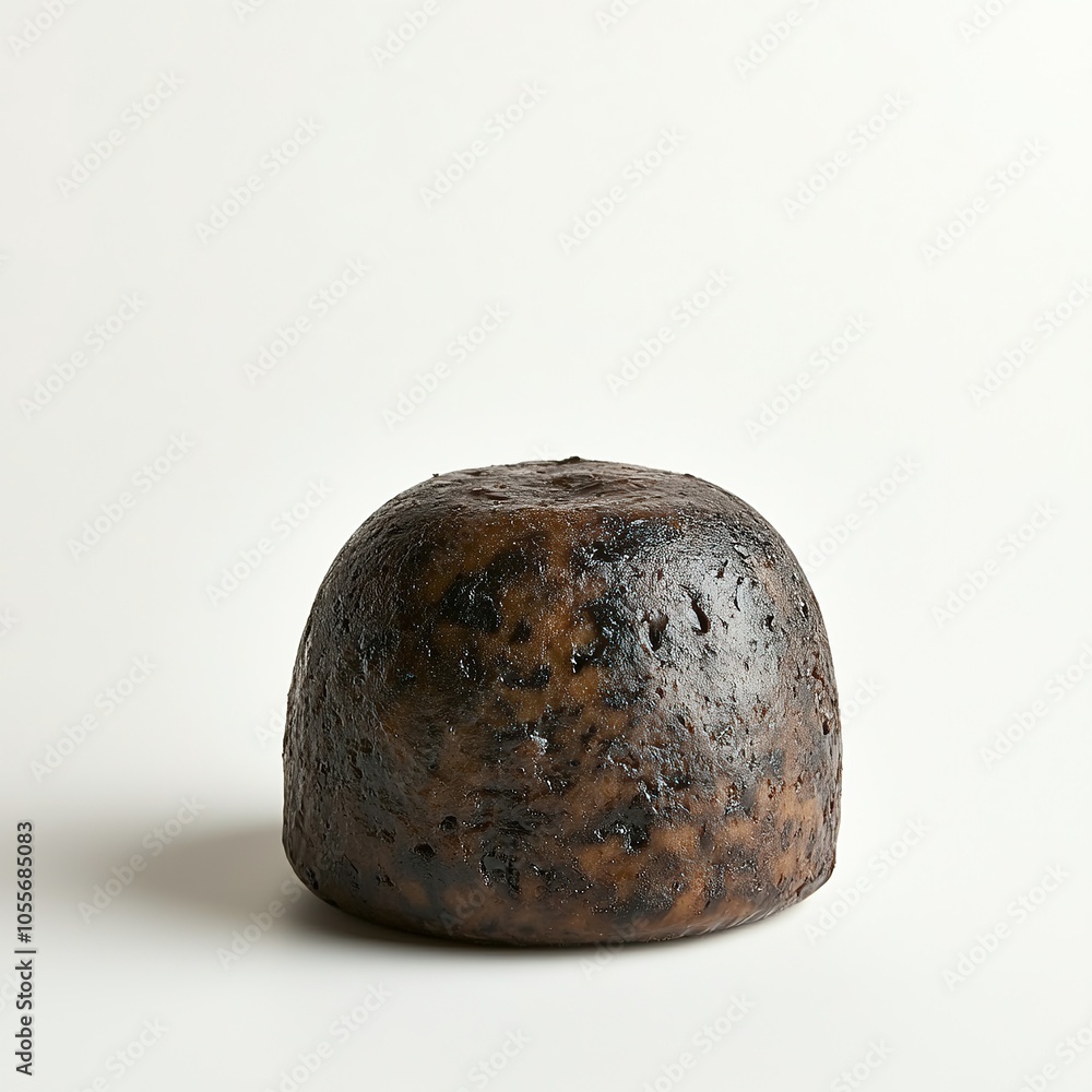 Dark Christmas pudding on neutral background. Dark Christmas pudding on neutral background.