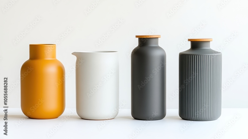Ceramic Vases in Minimalist Setting Ceramic Vases in Minimalist Setting