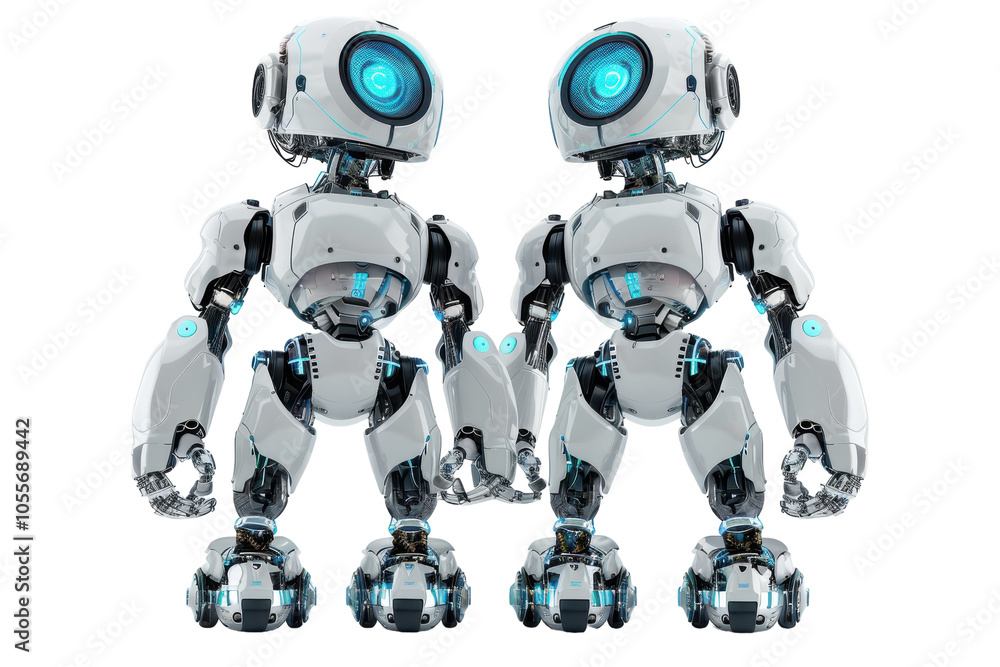 High-Impact Robots Isolated on Transparent or White Background High-Impact Robots Isolated on Transparent or White Background