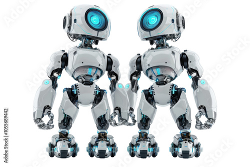 High-Impact Robots Isolated on Transparent or White Background