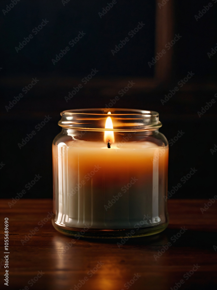 The scented candle burns, offering solace and reflection. The scented candle burns, offering solace and reflection.