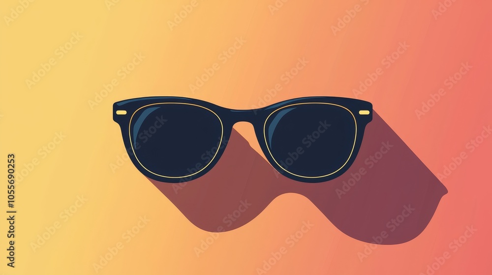Sunglasses icon, representing summer lifestyle and minimal fashion. Sunglasses icon, representing summer lifestyle and minimal fashion.