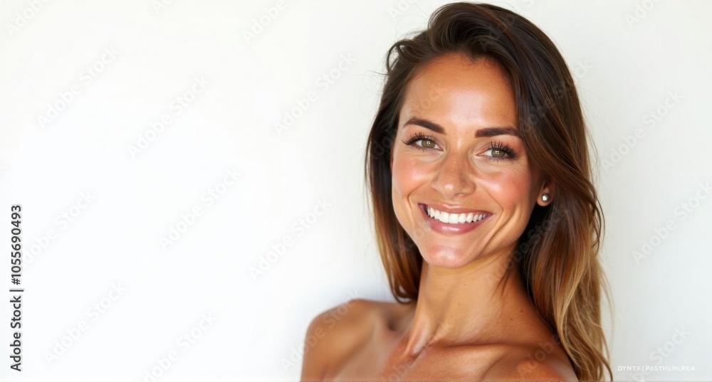 An Algerian woman with glowing skin and a warm expression An Algerian woman with glowing skin and a warm expression