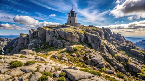 Scenic view of Torre peak, Serra da Estrela in Portugal , Portugal, Torre peak, Serra da Estrela, mountain, landscape, travel