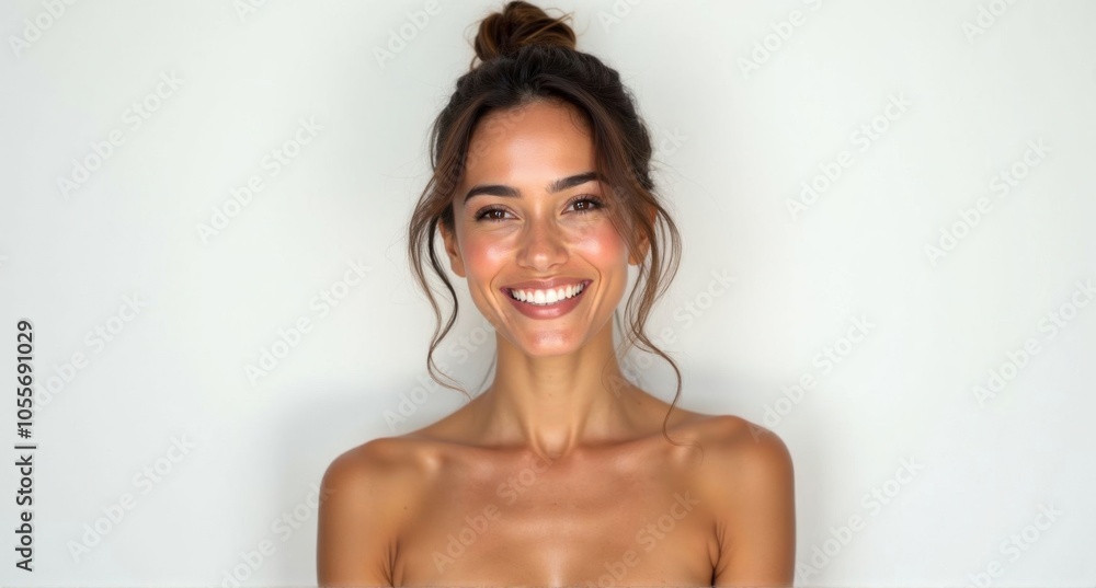 A Tunisian woman with smooth skin and a radiant smile A Tunisian woman with smooth skin and a radiant smile