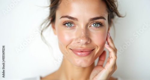 A Swiss woman with fair skin and a soft expression