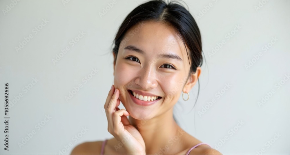 A Malaysian woman with smooth skin and a kind smile A Malaysian woman with smooth skin and a kind smile