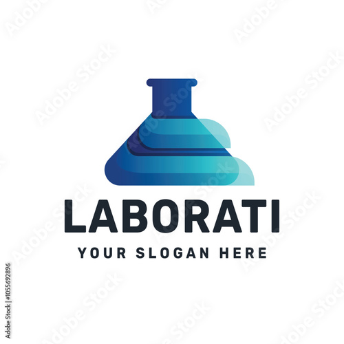 Beaker glass logo gradient colorful vector icon illustration