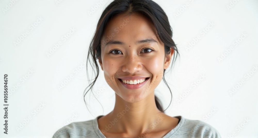 A Burmese woman with fair skin and a gentle smile A Burmese woman with fair skin and a gentle smile