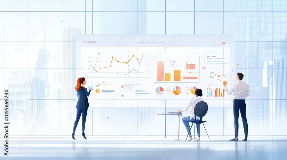 Obraz premium Realistic Art of Mentoring Session in Modern Office