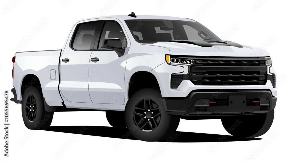 white modern pick up truck vehicle in front angle white modern pick up truck vehicle in front angle