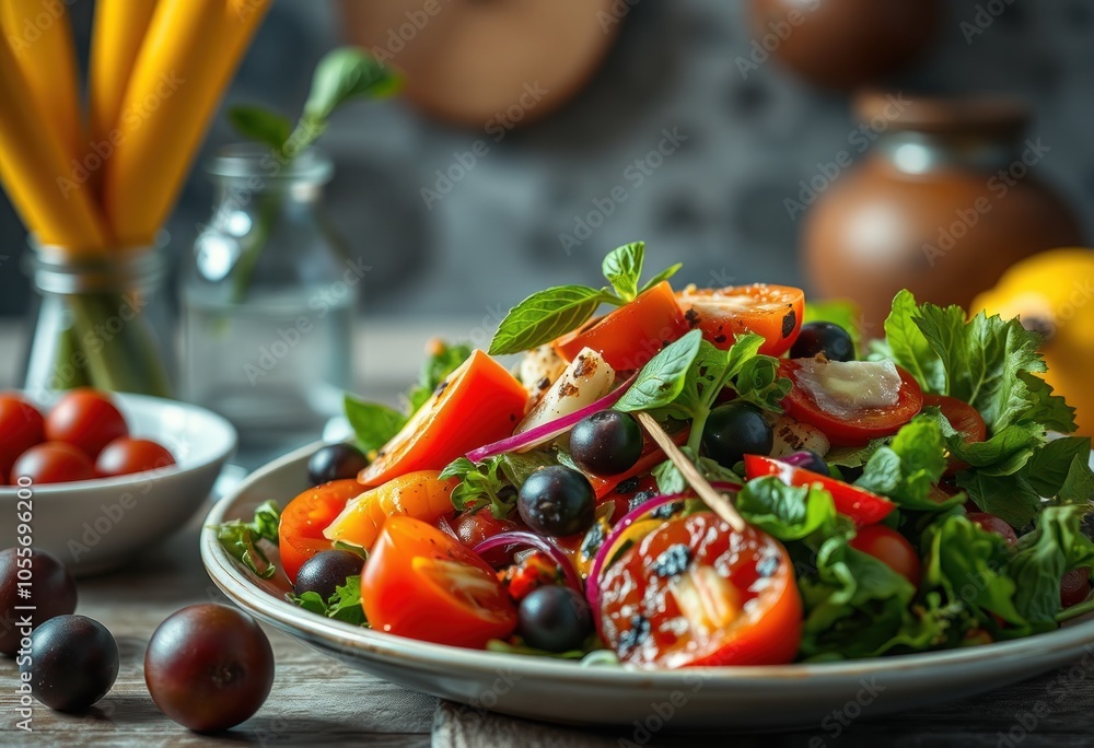 Fresh and colorful salad a healthy delight Fresh and colorful salad a healthy delight