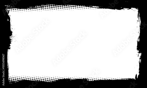black stroke lines brush painting frame border artistic grunge graphic element