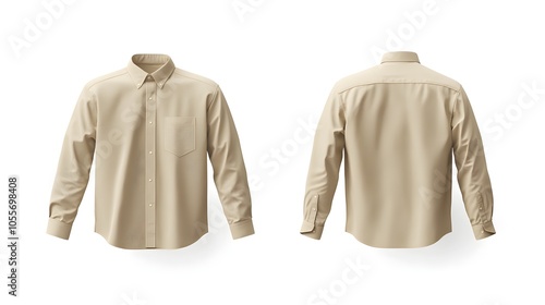 Mockup of a Beige Long Sleeve Shirt Template