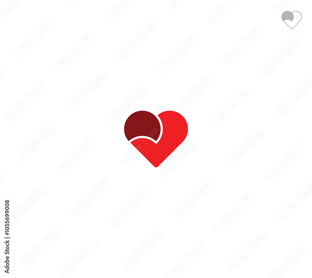 Love heart wave logo with white background. Love heart wave logo with white background.