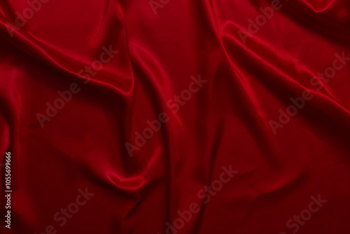 Принти на полотні The top view of the red satin surface looks luxurious and beautiful