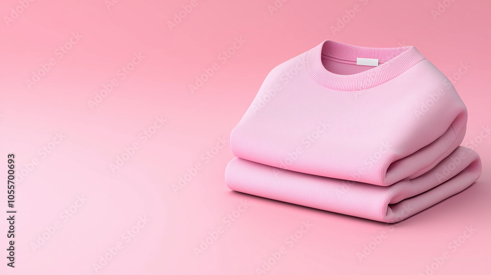 Soft pastel pink sweatshirt folded neatly, perfect for cozy wear Soft pastel pink sweatshirt folded neatly, perfect for cozy wear