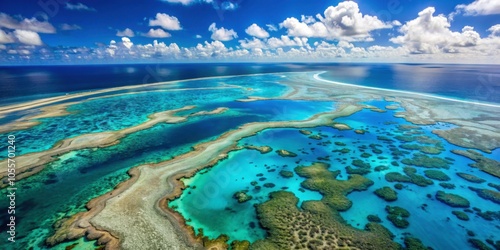 Fototapeta Naklejka Na Ścianę i Meble -  Aerial view of the stunning Great Barrier Reef , marine life