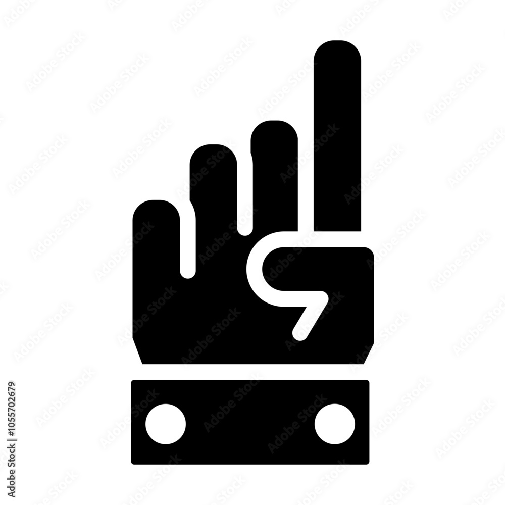 one finger raise icon solid style one finger raise icon solid style