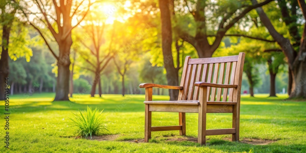 Wooden chair in a peaceful park setting, wooden, chair, park, nature, outdoor, relaxation, peaceful, serene, empty Wooden chair in a peaceful park setting, wooden, chair, park, nature, outdoor, relaxation, peaceful, serene, empty
