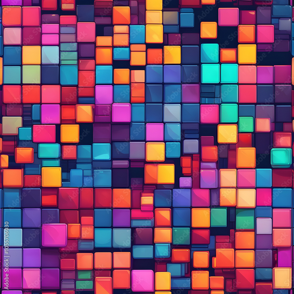 A background with small square pixels arranged in various shapes and colors, giving it a fun and playful feel. A background with small square pixels arranged in various shapes and colors, giving it a fun and playful feel.