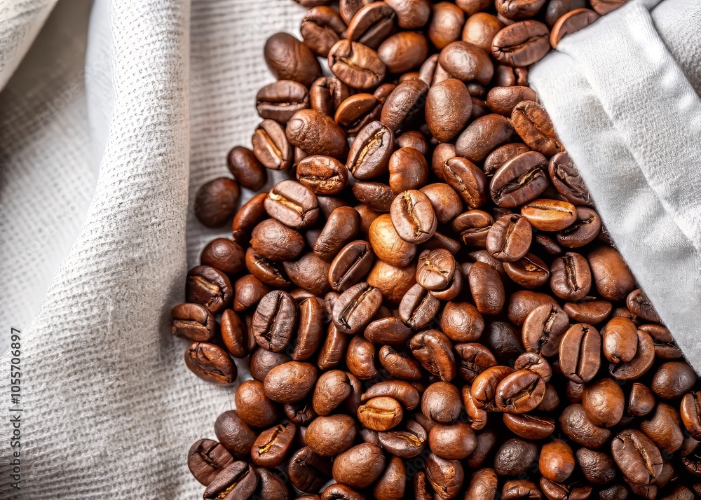 Roasted coffee beans on old wooden table Roasted coffee beans on old wooden table