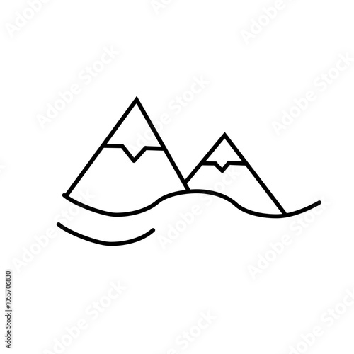 Mountains black vector icon set.